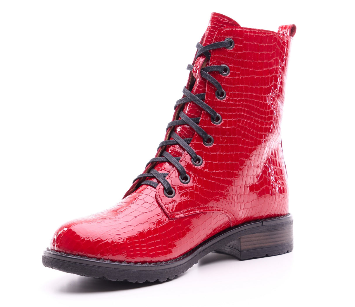 Bosccolo Womens Boots - Red Crocodile