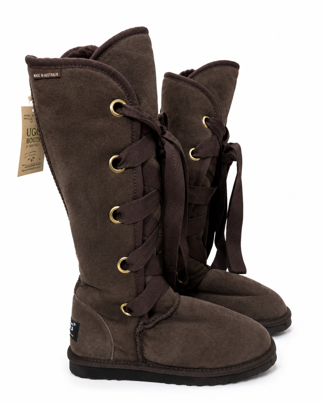 Australian Leather Ugg Classic Tall Corset Lace - Chocolate - AU4