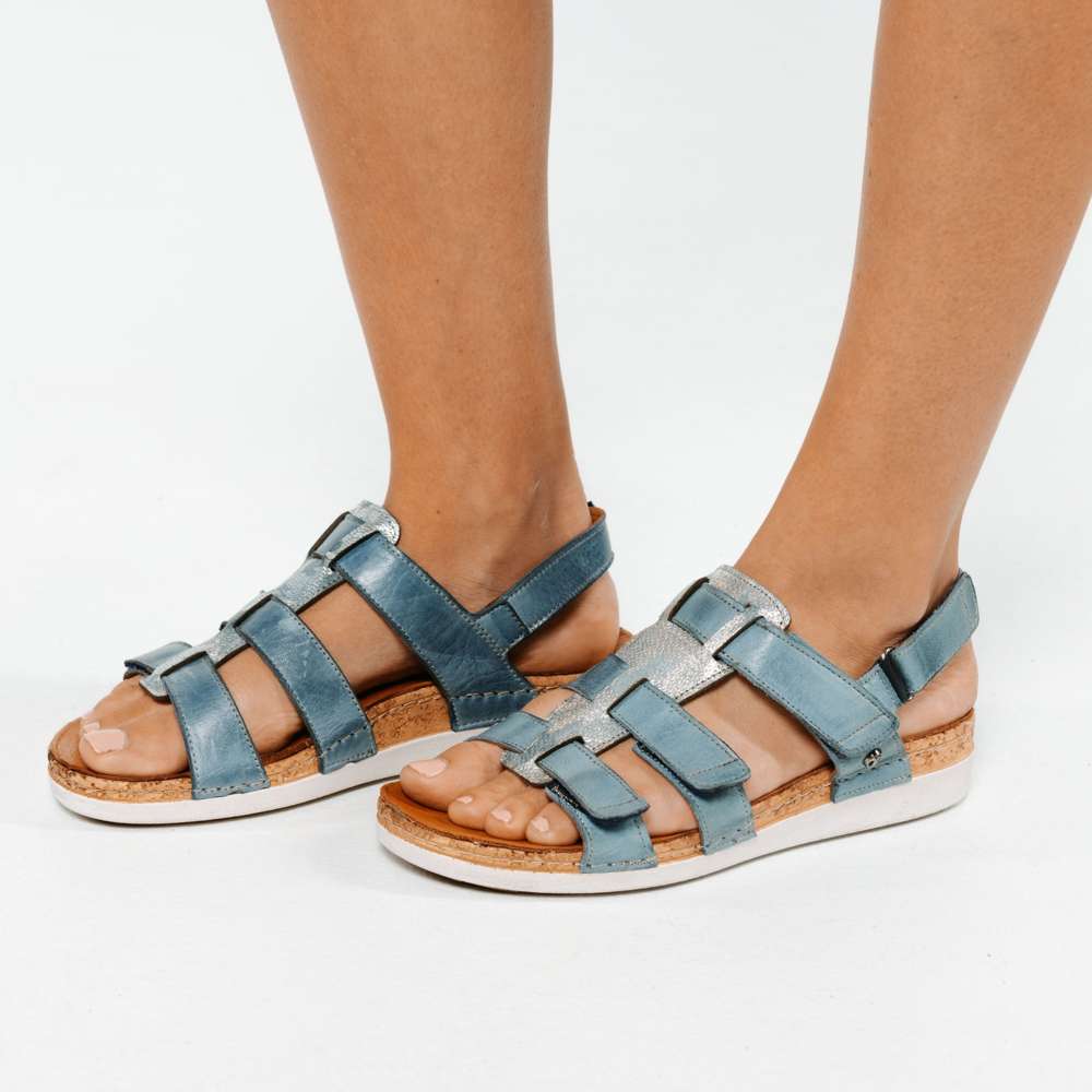 Revere Santorini Gladiator Sandal - Denim