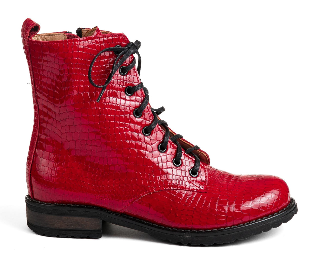 Bosccolo Womens Boots - Red Crocodile