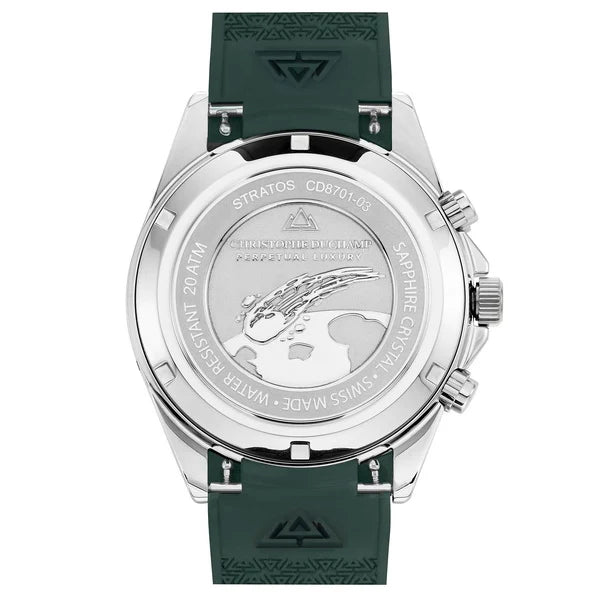 Christophe Duchamp Stratos - Green Dial & 316L Stainless Steel & FKM Rubber Strap