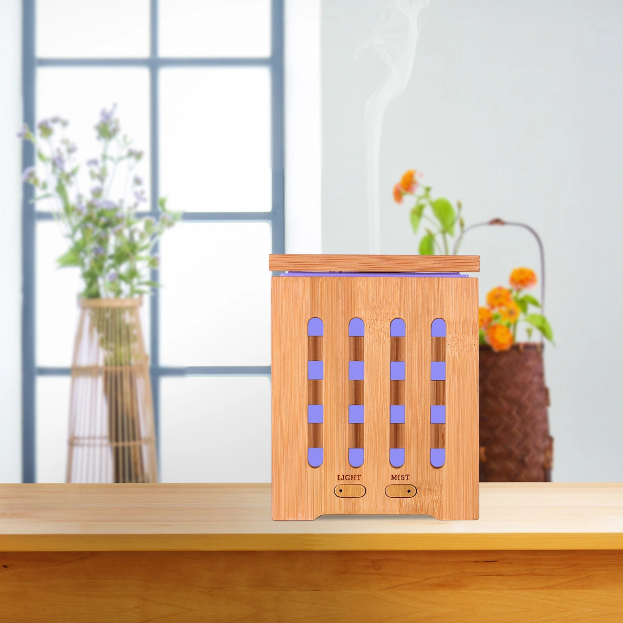 TODO 200Ml Humidifier Aromatherapy Diffuser Ultrasonic 7 Colour Led - Bamboo