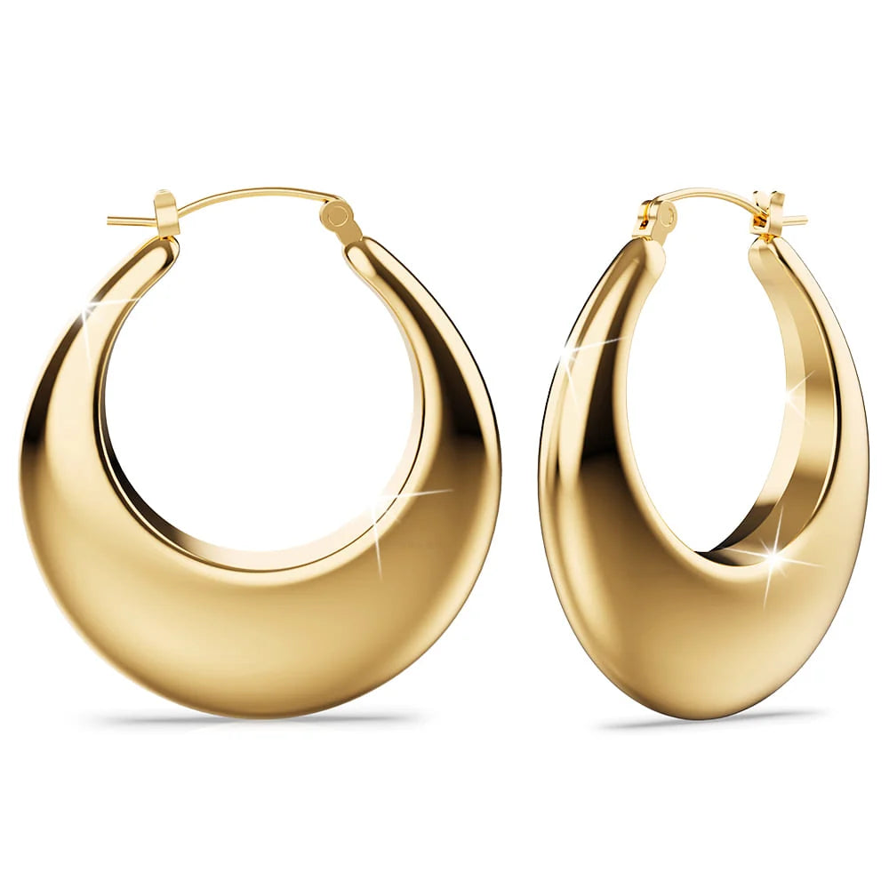 Bullion Gold Maia Gold Stainless Steel Hoop Earrings