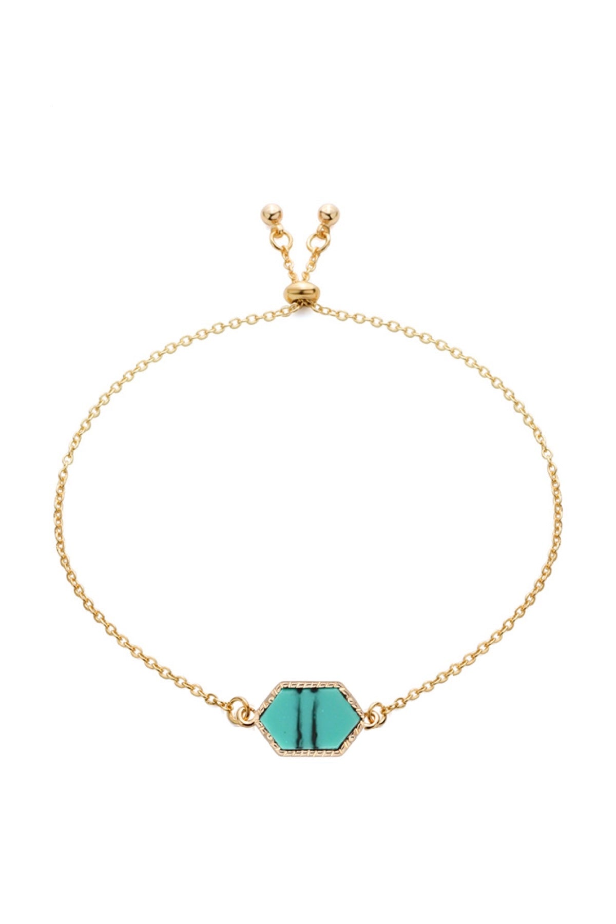Liv Oliver 18K Gold Turquoise Bangle