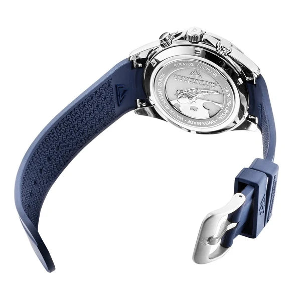 Christophe Duchamp Stratos - Blue Dial & 316L Stainless Steel & FKM Rubber Strap