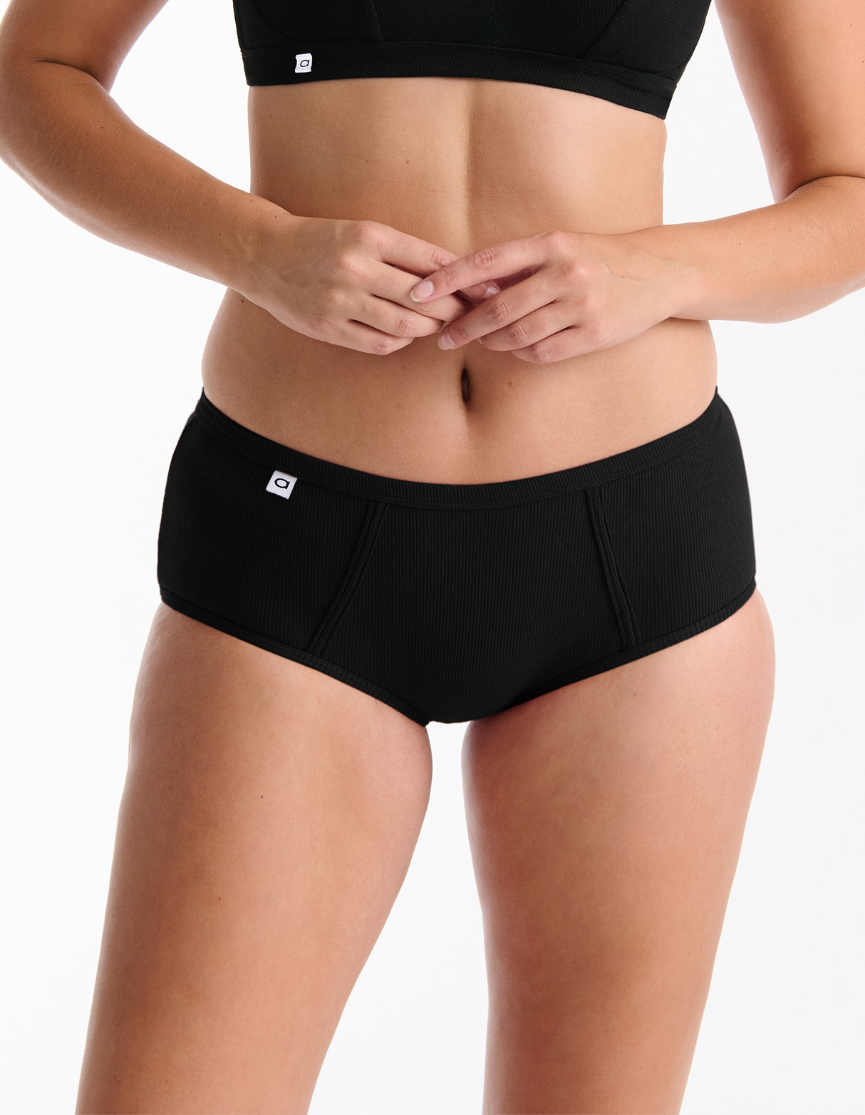 Ambra Refined Rib Boy Short - Black