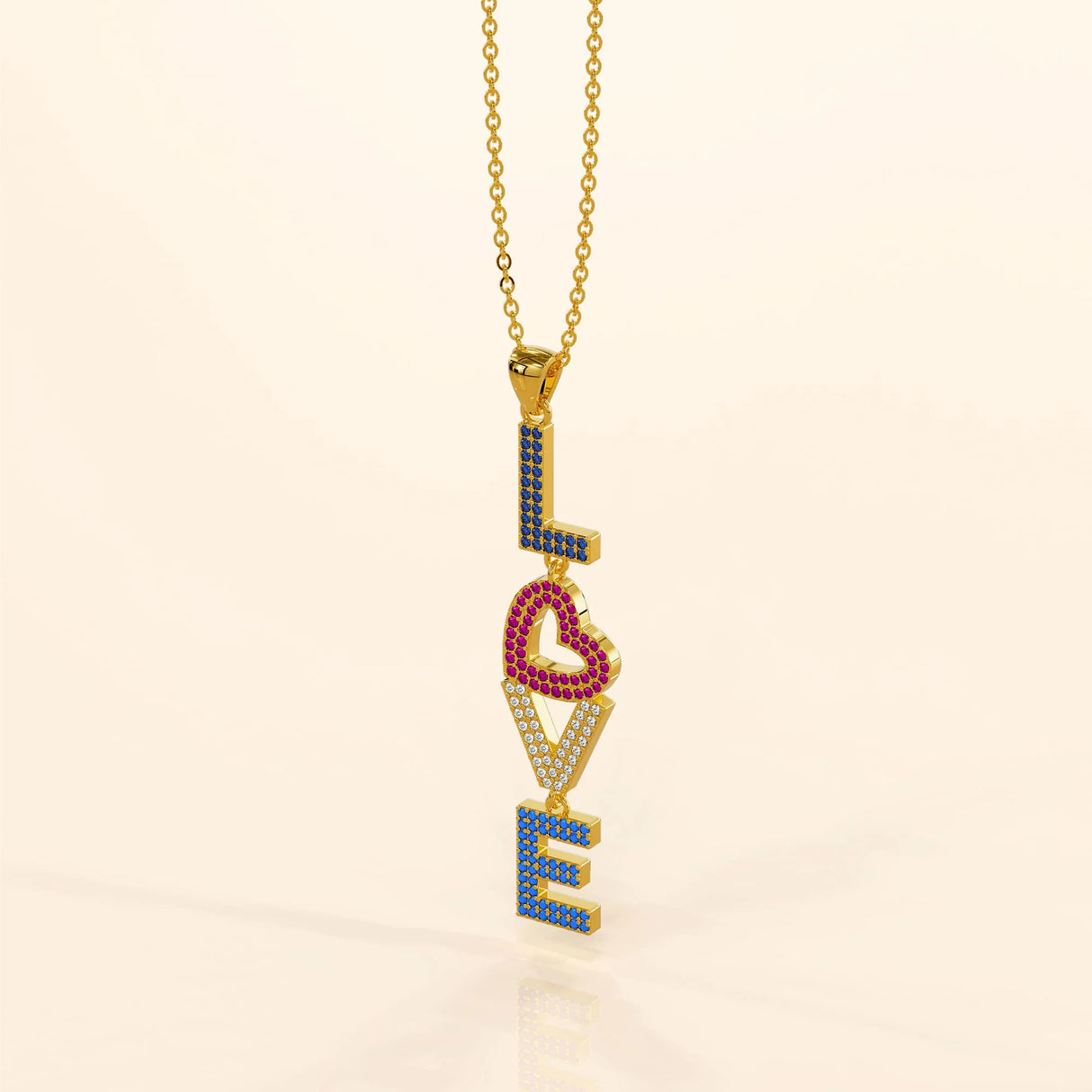 Bullion Gold LOVE Your Heart Pendant Necklace