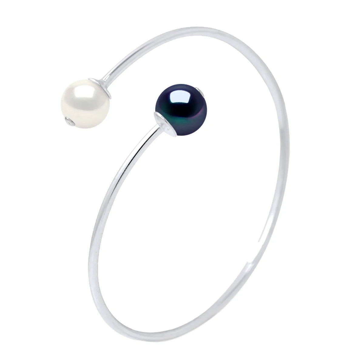 Bracelet Toi & Moi 2 Pearl Freshwater Pearl White Sterling Silver 9-10mm