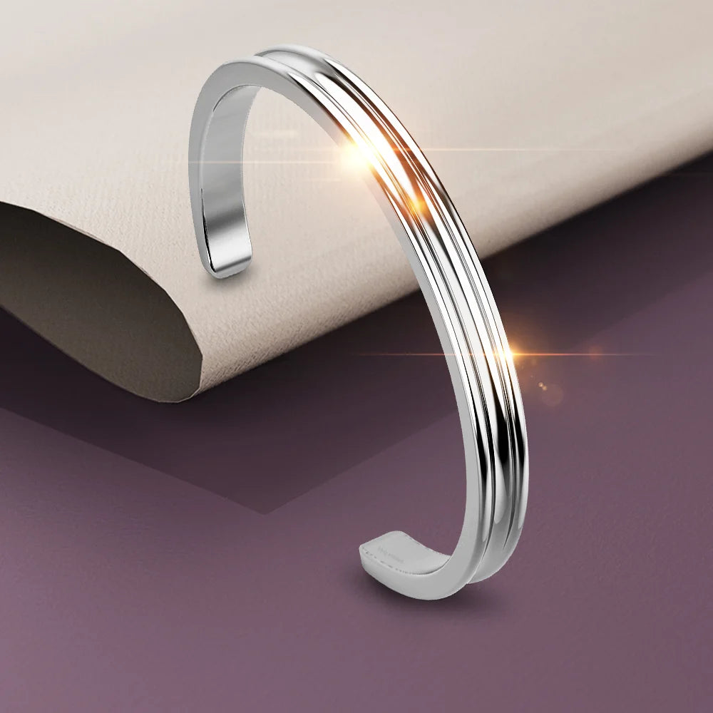 Bullion Gold Lisa Luxe Cuff Bangle White Gold