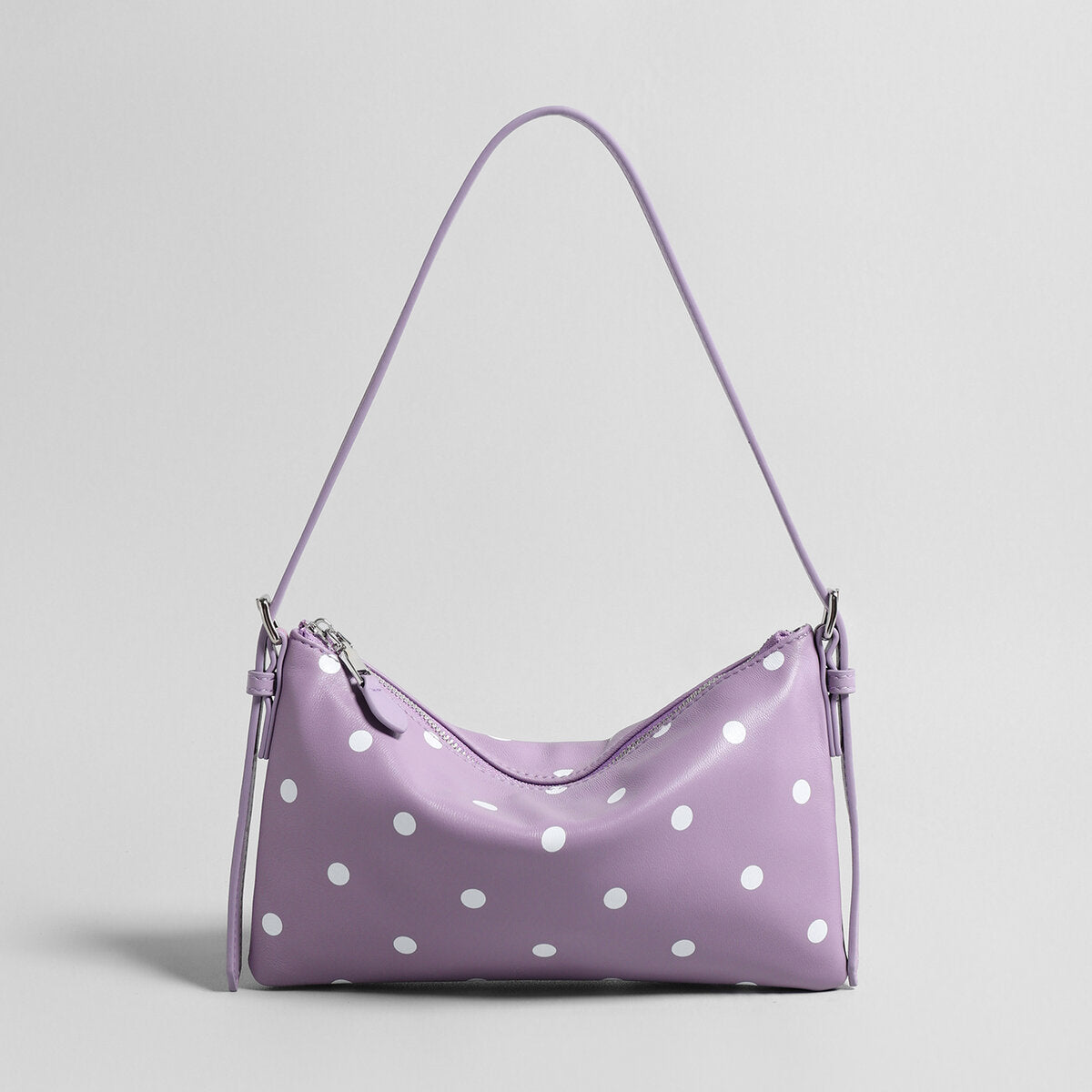 Polka Dot Soft Shoulder Bag - Lilac