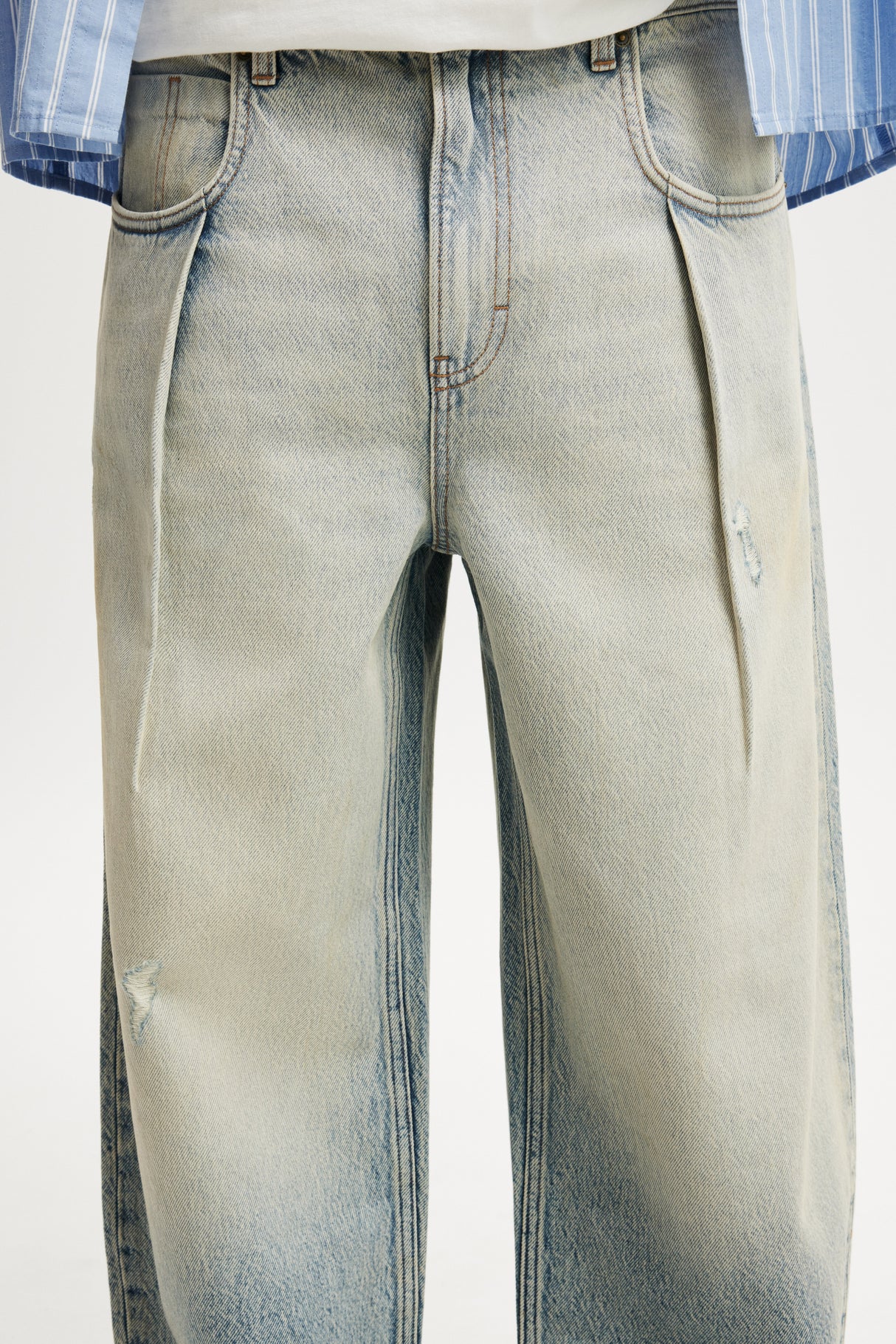 Cotton On Men's Pleat Jeans - Rampage Blue
