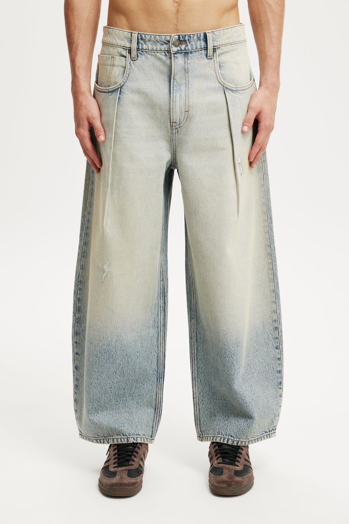 Cotton On Men's Pleat Jeans - Rampage Blue