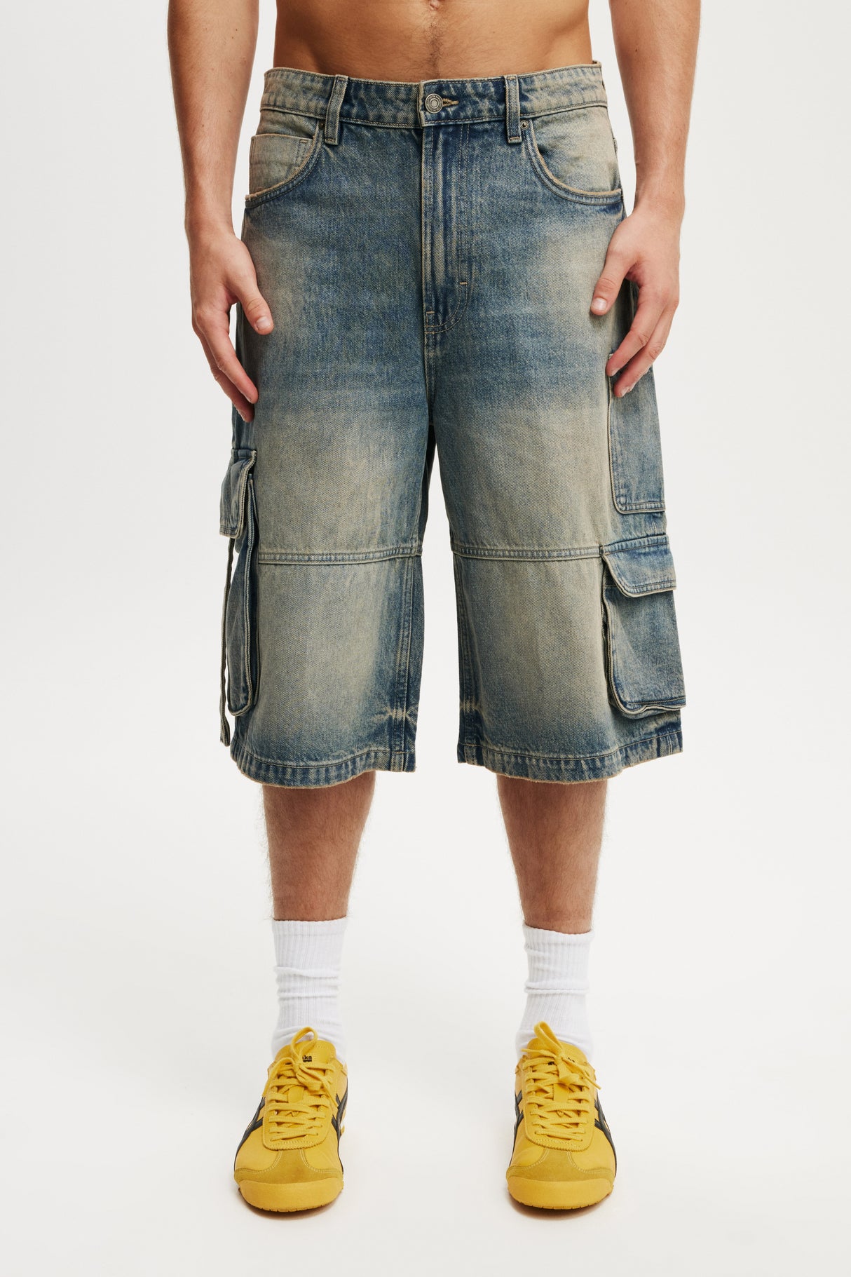 Cotton On Men's Cargo Jorts - Sandstorm Blue