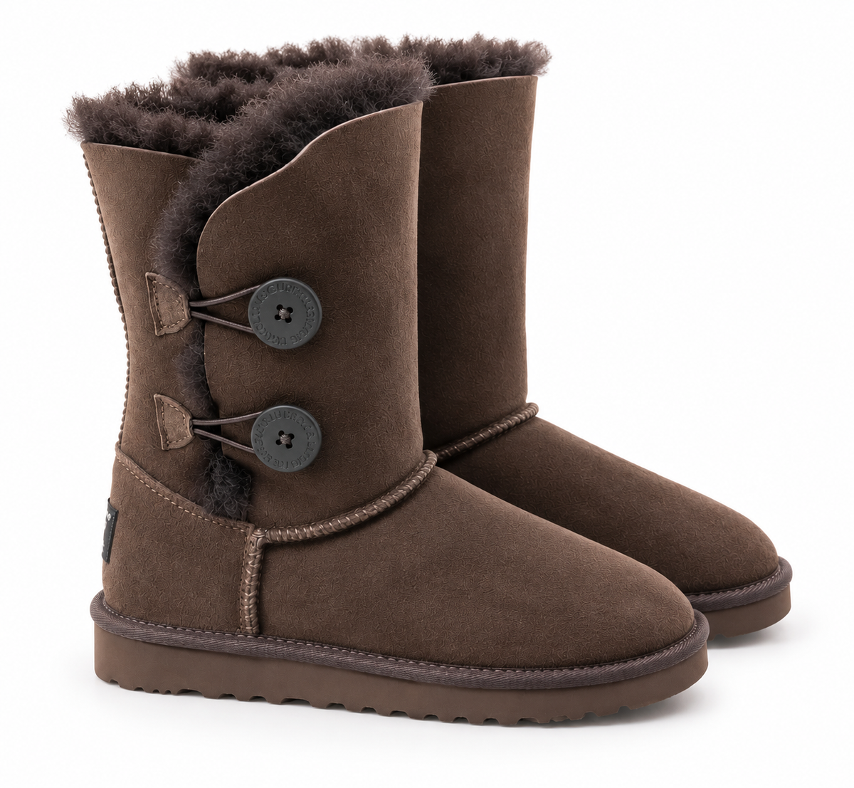 Australian Leather Ugg 2Button Classic Short - Chocolate - AU7