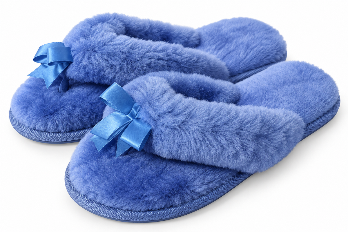 Australian Leather Ugg Classic Bow Thong Slippers - Blue - AU5