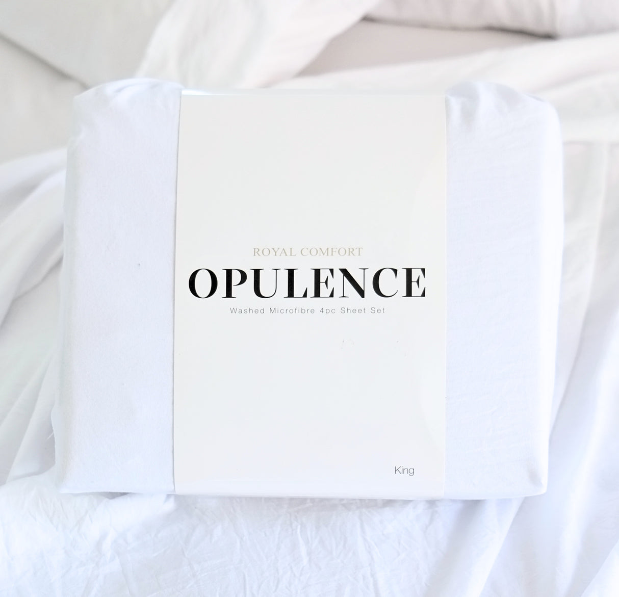Royal Comfort Opulence Washed Microfibre Sheet Set White