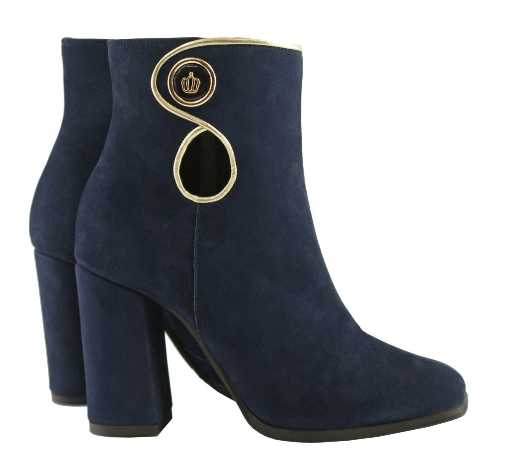 Bosccolo Womens Boots - Navy Blue/Gold
