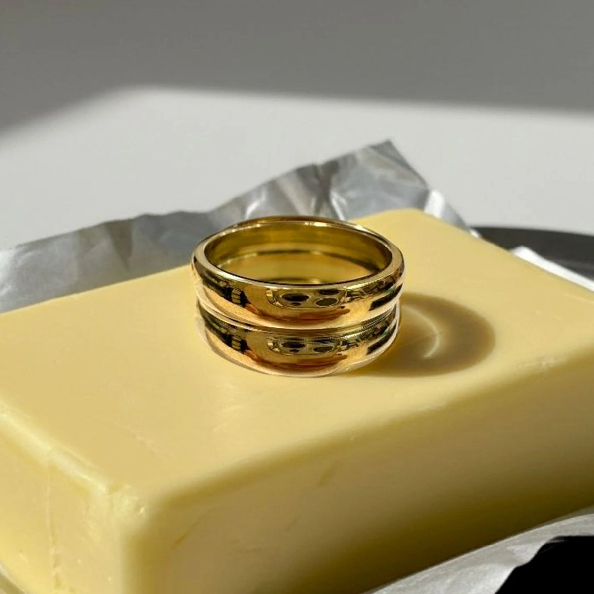 Bullion Gold Twin Gleam Radiant Fusion Gold Layered Ring
