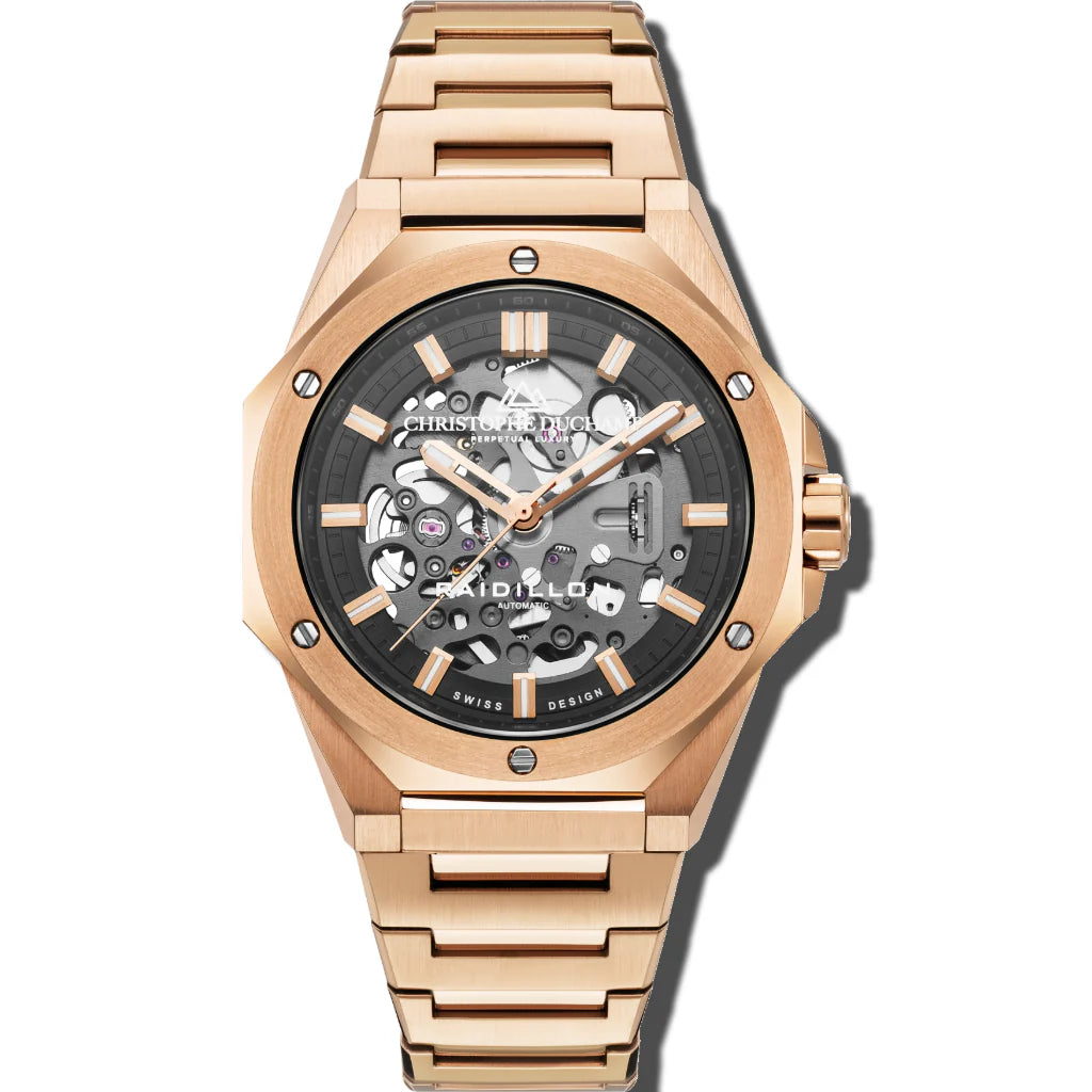 Christophe Duchamp Raidillon Skeleton - Rose Gold Dial & 316L Stainless Steel Strap