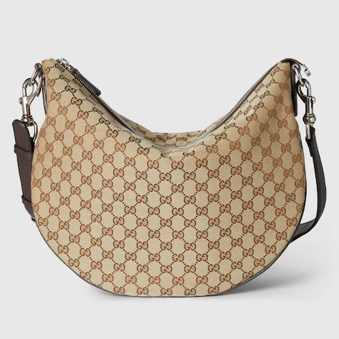 Gucci GG Monogram Shoulder Bag - Brown