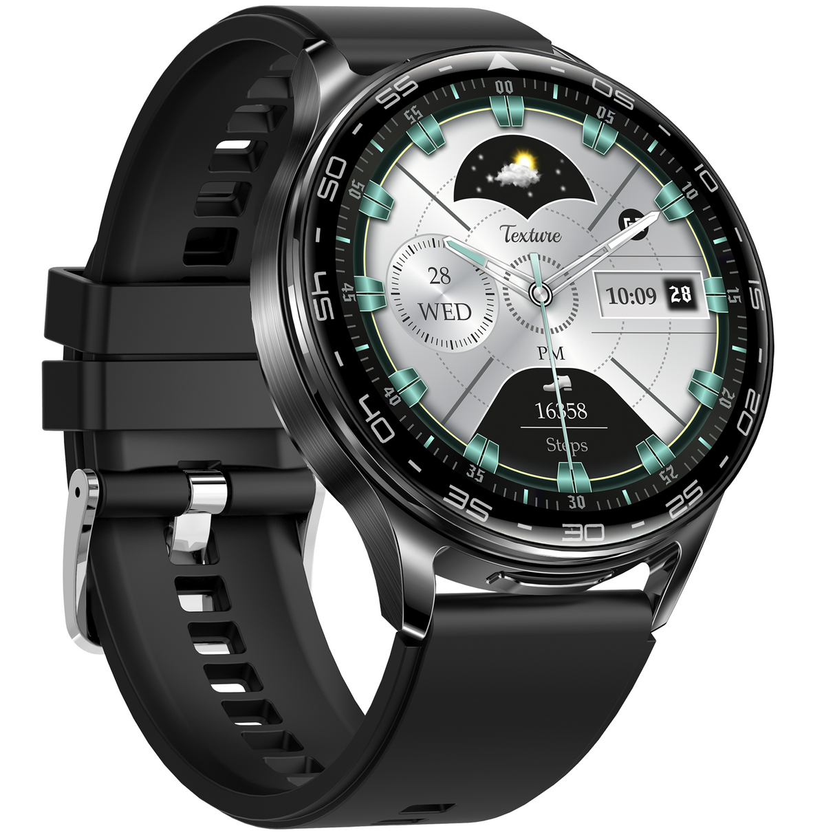 2 in 1 Bluetooth Smart Watch Wireless Earphones 1.39" IPS Touch Screen BT 5.0 - Black