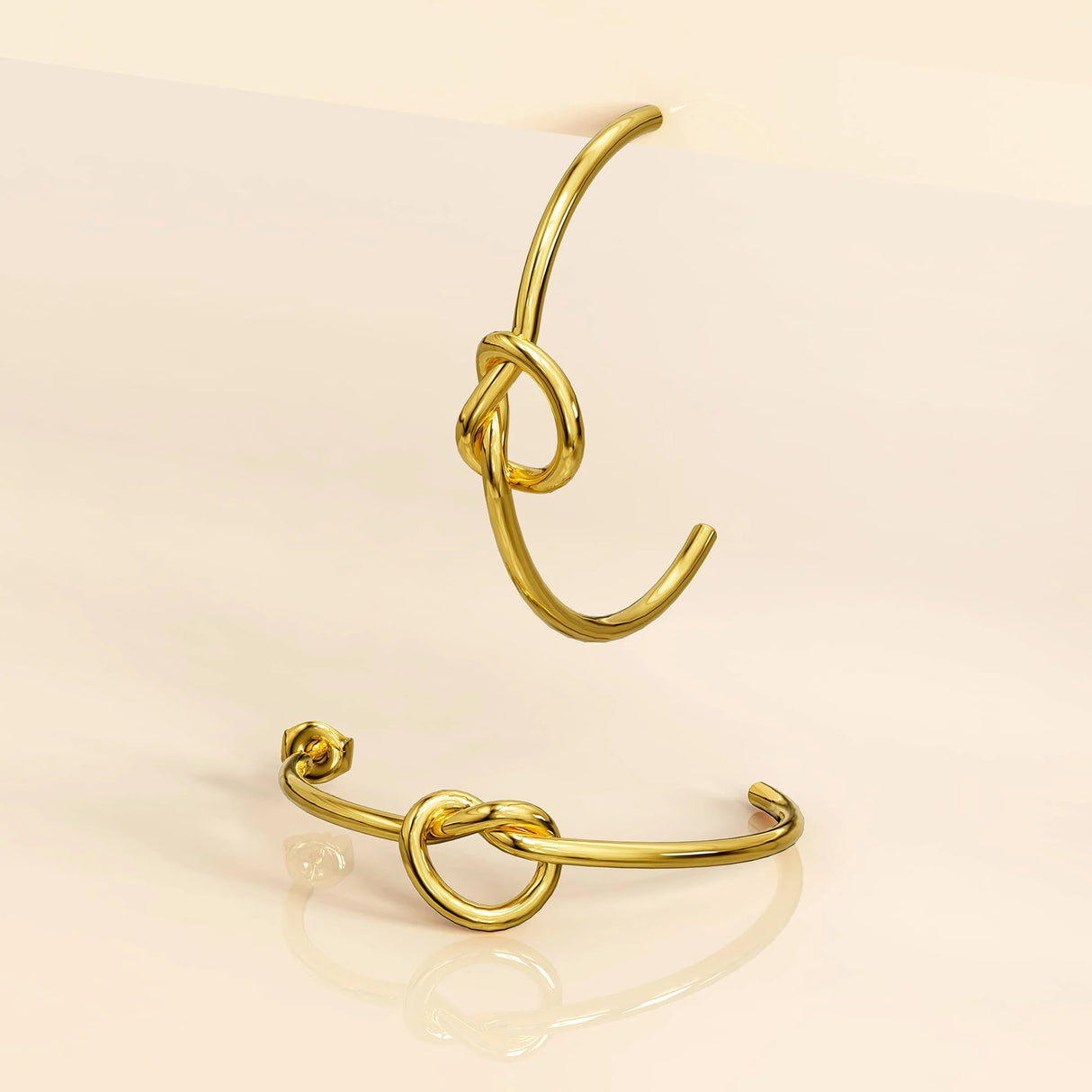 Bullion Gold Love Knot Earrings in Gold
