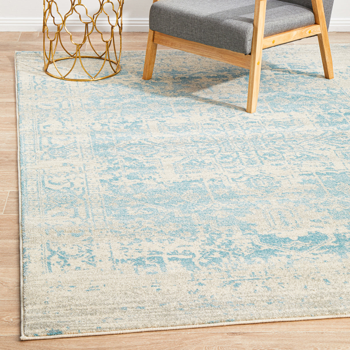 Evoke 253 White Blue Rug