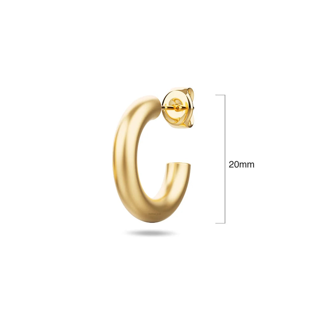 Bullion Gold Solid C-Hoop Gold Layered Earrings