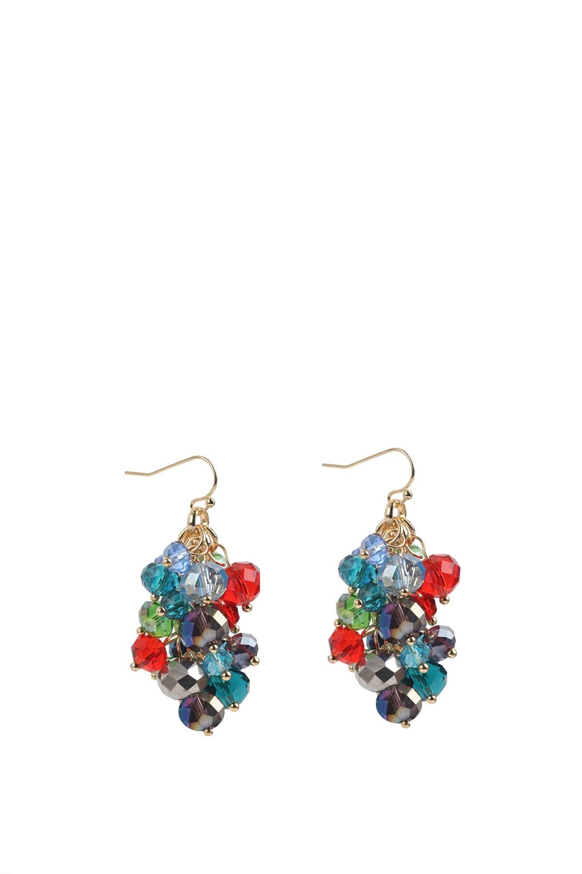 Liv Oliver 18K Gold Multi Color Cluster Earrings
