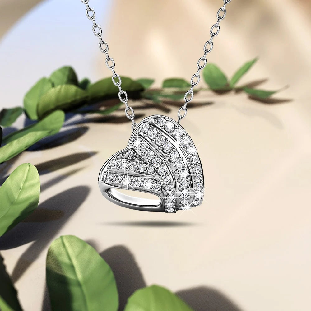 Krystal Couture Heart-Shaped White Gold Pendant Necklace Embellished with SWAROVSKI Crystals