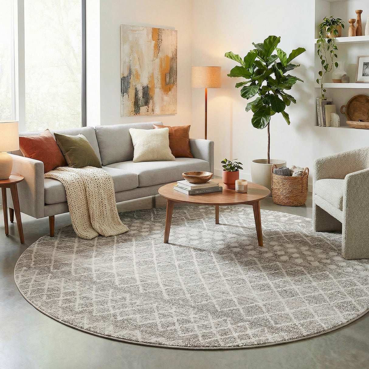 Oasis 454 Silver Round Rug