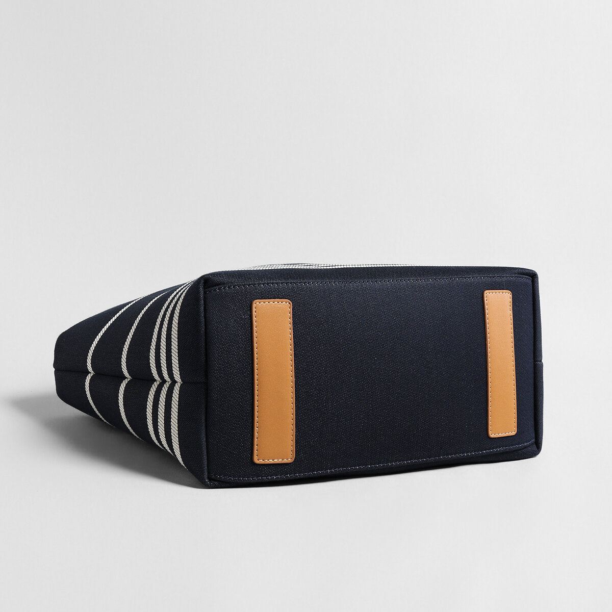 Nautical Striped Canvas Tote Bag - Navy