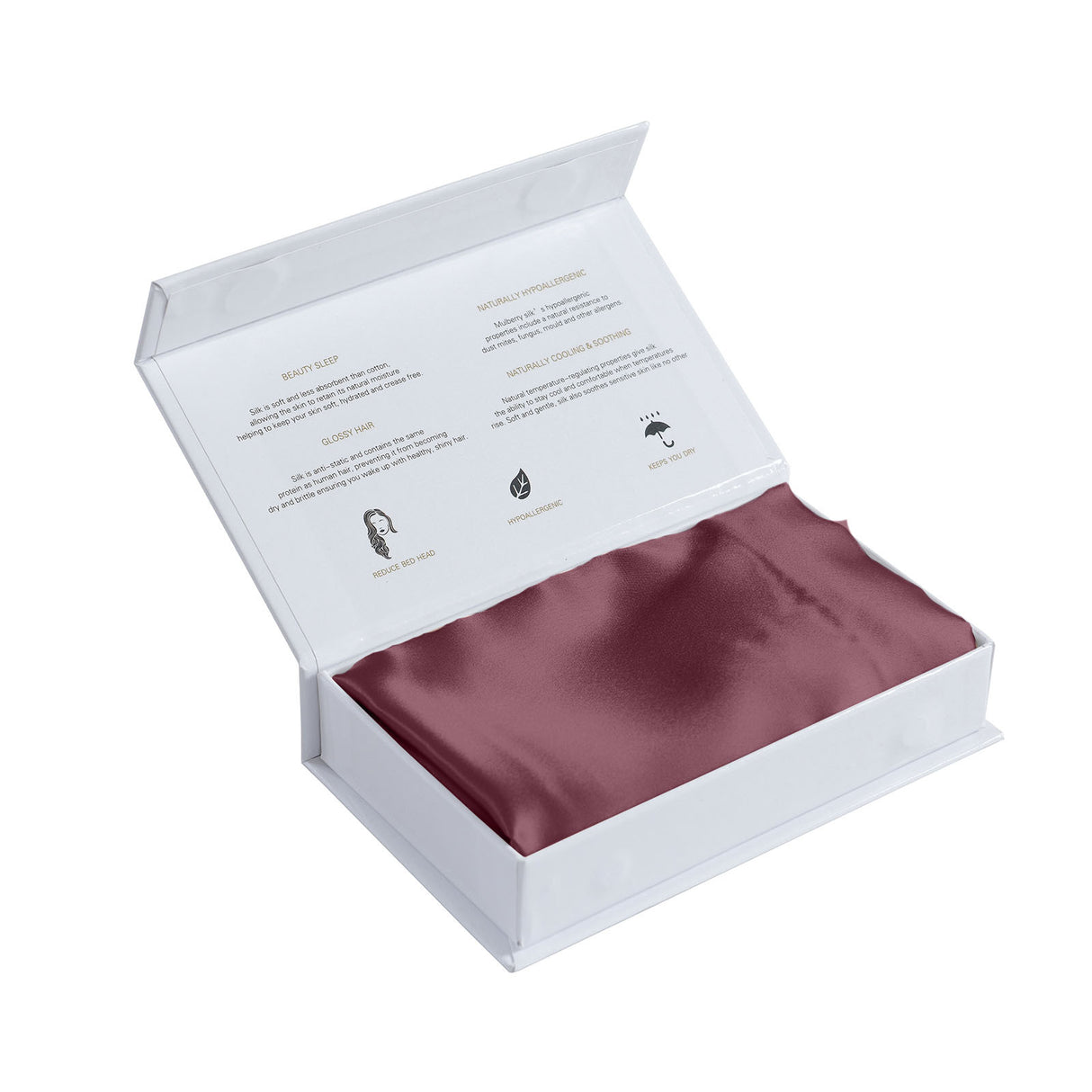 MULBERRY SILK PILLOW CASE TWIN PACK - SIZE: 51X76CM - MALAGA WINE