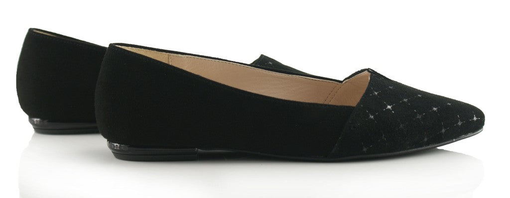 Bosccolo Womens Ballerina - Black Suede