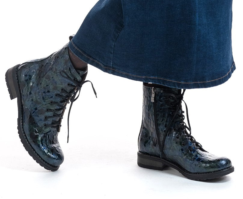 Bosccolo Womens Boots - Green Croco