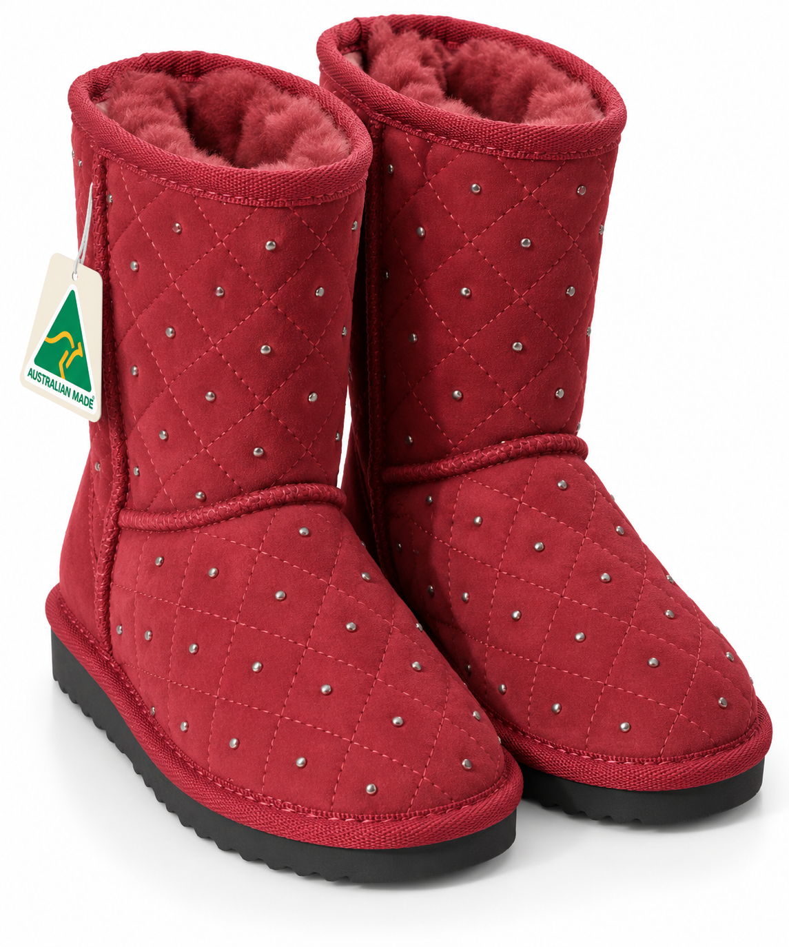 Australian Leather Ugg Stud Short Uggs - Tomato - AU4