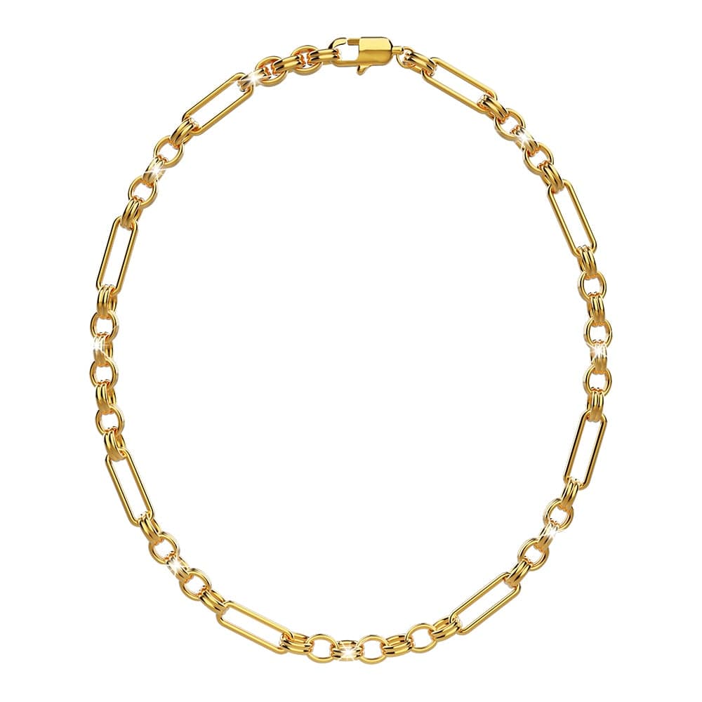 Bullion Gold Roxanne Oval Link Paperclip Chain Gold Necklace