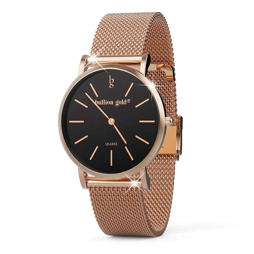 Bullion Gold Bullion Gold Timeless Dream Watch - Rose Gold and Black