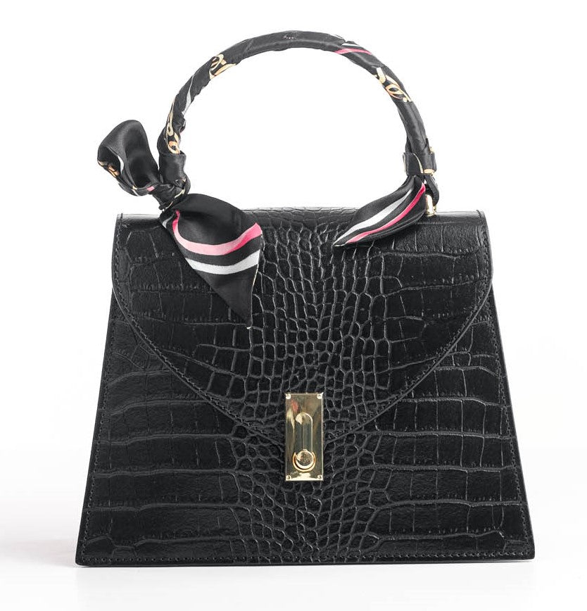 Bosccolo Handbag - Black Croco