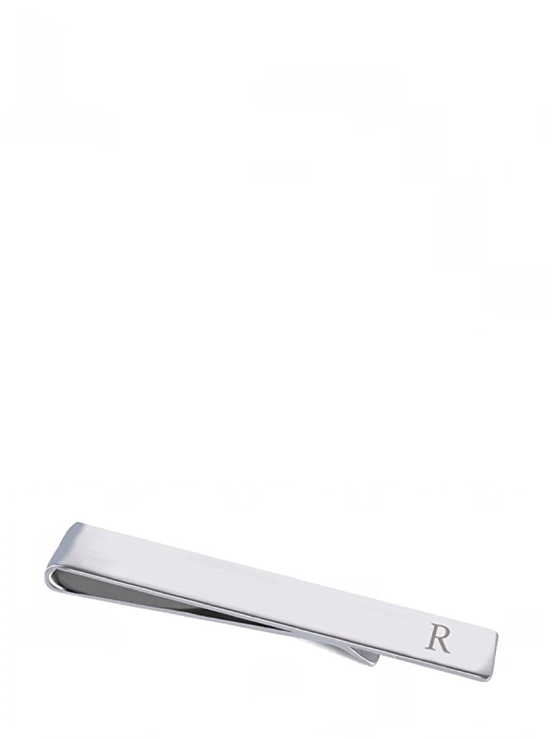 Stephen Oliver 18K White Gold Initial “R” Tie Bar