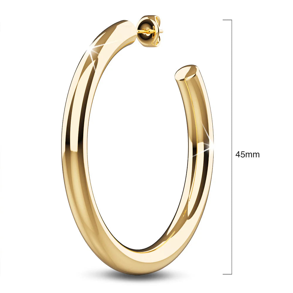 Bullion Gold Creole C-Hoop Gold Layered Earrings