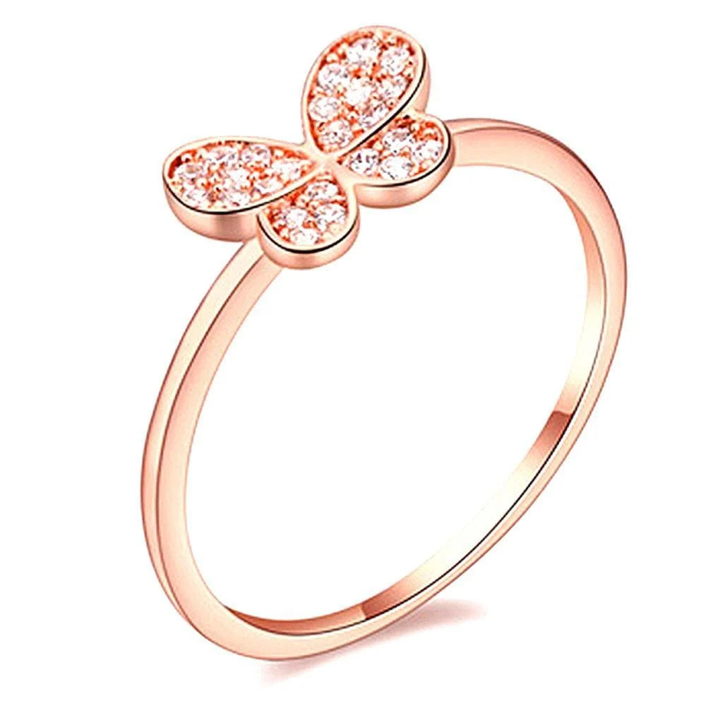 Bullion Gold Butterfly CZ Ring
