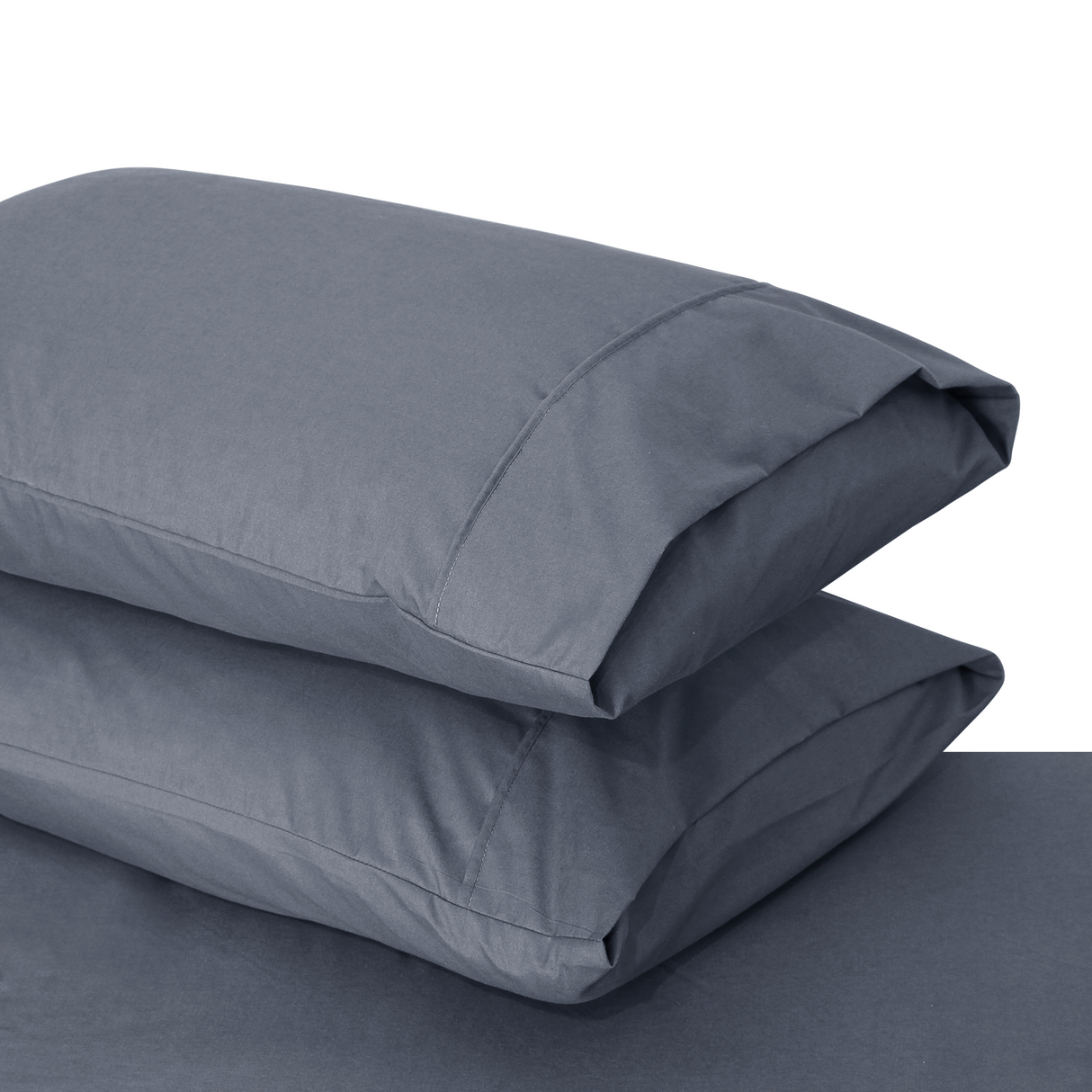 Ramesses Pebble Wash Linen Alternative Sheet Set - Steel Blue