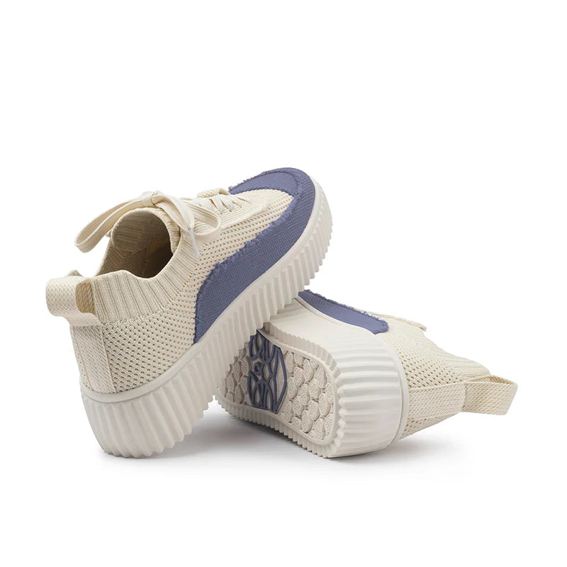 Chunky Platform Knit Sneakers - Lavender