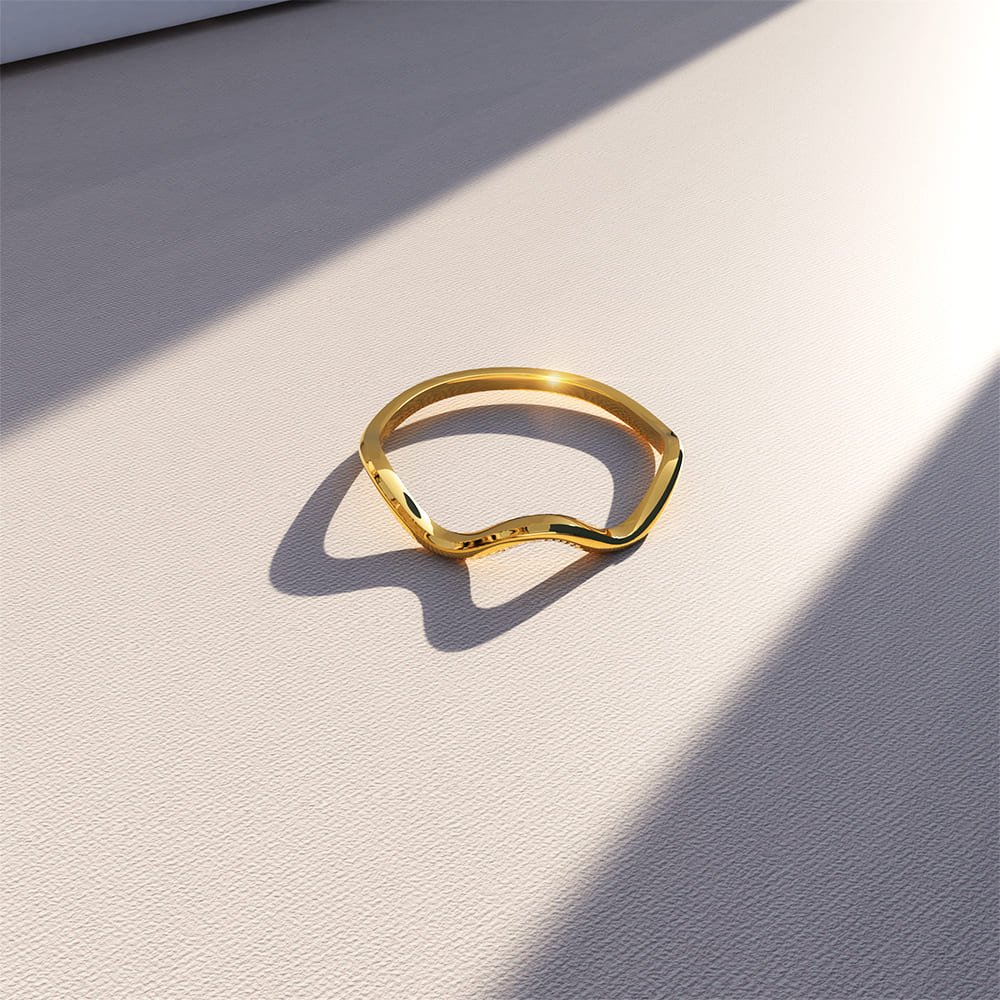 Bullion Gold Charisma Wavy Ring In Gold
