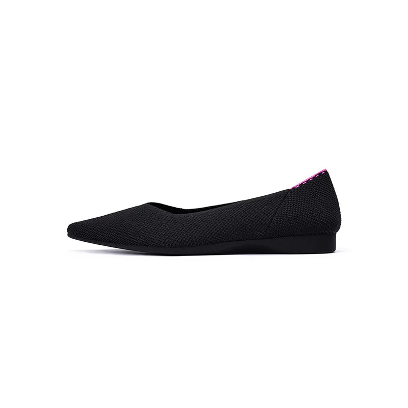 Charlotte Casual Pointed Toe Commuter Flats - Black