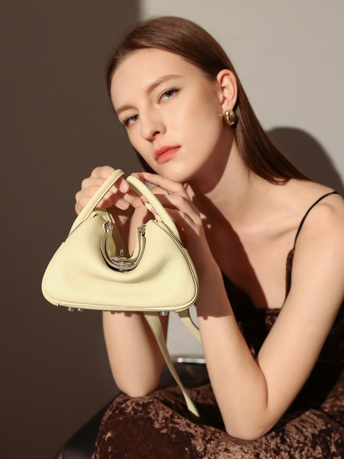 Solano Top-Grain TC Leather Shoulder Bag - Yellow