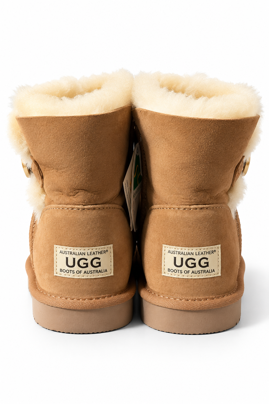 Australian Leather Ugg Swarovski Elements 1button - Chestnut - AU6