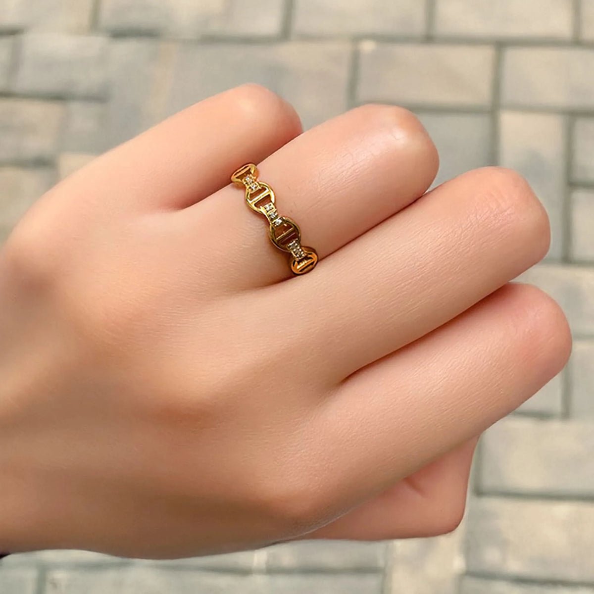 Bullion Gold Mariner Link Ring In Gold