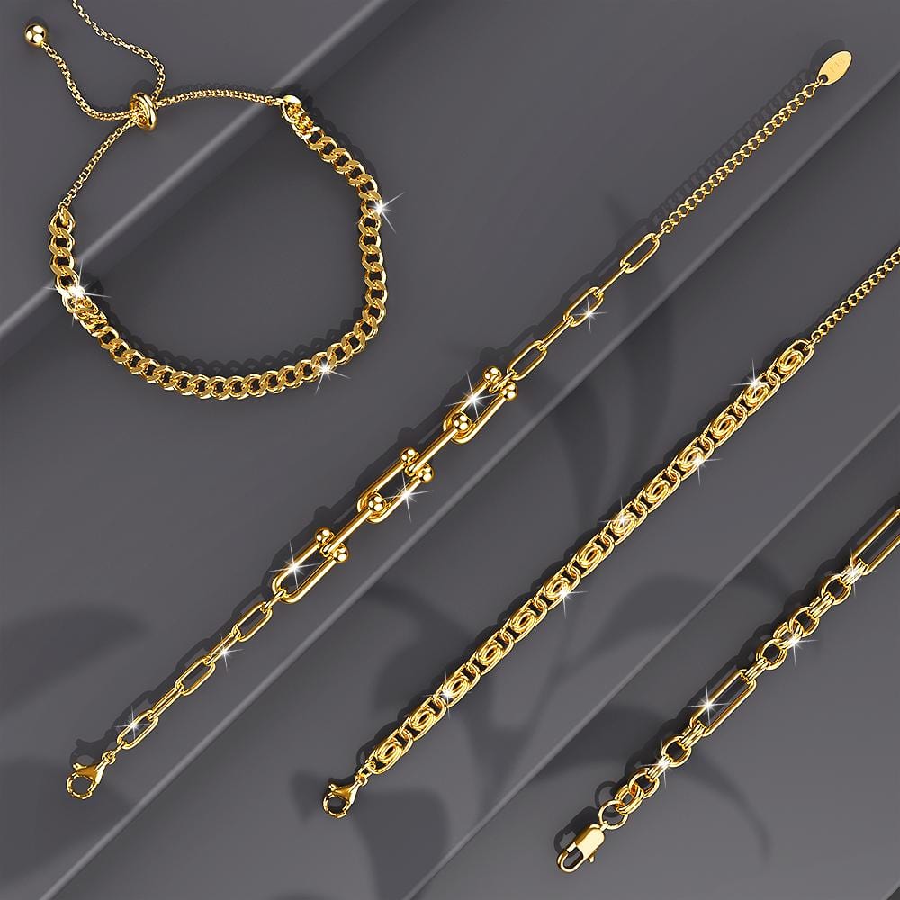 Bullion Gold Bianca Fancy Clip Link Chain Gold Bracelet